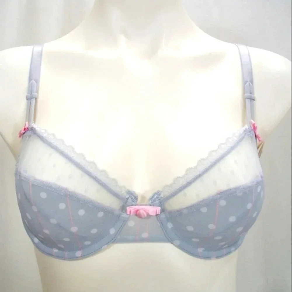 32DDD Felina 110789 Marielle Full Busted UW Bra‎ Gray Dot NWT